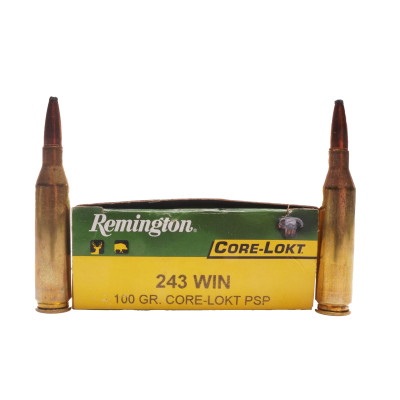 Remington Ammunition, .243 Winchester, 100 gr, Core-LOKT PSP [20]
