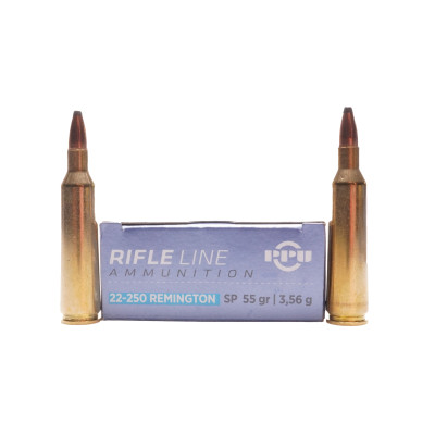 PPU PRVI Partizan Ammiunition, .22-250 Remington, 55 ge, SP [20]
