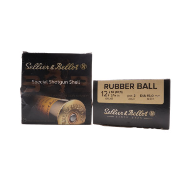 Sellier & Bellot Ammunition, 12-Gauge, Rubber Shot , 2PC [25]