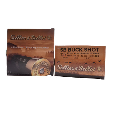 Sellier & Bellot Ammunition, 12-Gauge, Buck Shot, 35 gr, SSG [25]
