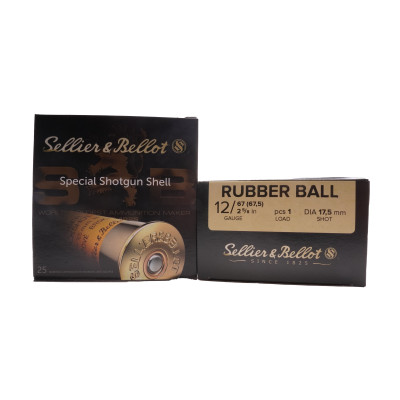 Sellier & Bellot Ammunition, 12-Gauge, Rubber Shot , 1PC [25]