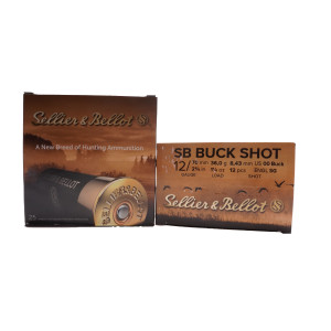 Sellier & Bellot Ammunition, 12-Gauge, Buck Shot, 35 gr, SG [25]