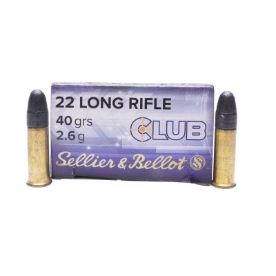 Sellier & Bellot Ammunition, .22 Long Rifle, 40 gr STD/VEL Club [50]