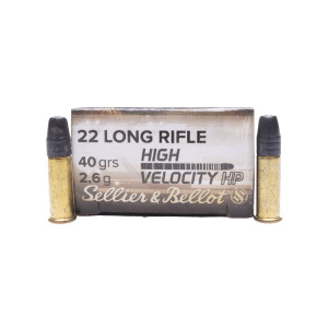 Sellier & Bellot Ammunition, .22 Long Rifle, 40 gr H/VEL HP [50]