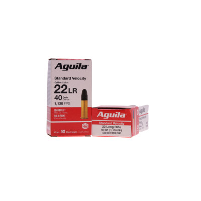 Aguila Ammunition Standard Velocity, .22 Long Rifle, 40 gr, SP, [50]