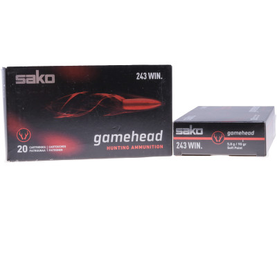 Sako Ammunition, .243 Winchester, Gamehead  90 gr SP, SPFB [20]