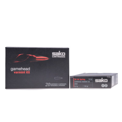 Sako Ammunition, .30-06 SPR, HPBT Gamehead 130 gr, Varmint [20]