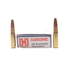 Hornady Ammunition. .300 AAC Blackout, 190 gr, Sub-X [20]