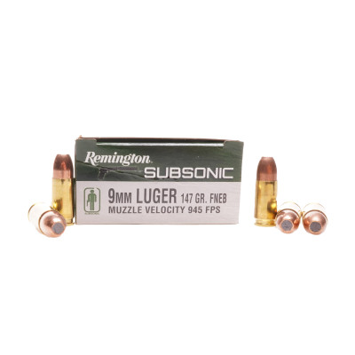 Remington Ammunition, 9×19mm Parabellum, 147 gr, Subsonic [50]