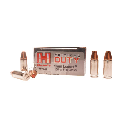 Hornady Ammunition, 9×19mm Parabellum +P, 135 gr, Critical Duty [25]