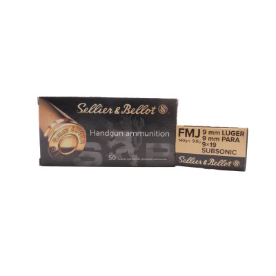 Sellier & Bellot Ammunition, 9×19mm Parabellum, 140 gr, Subsonic [20]