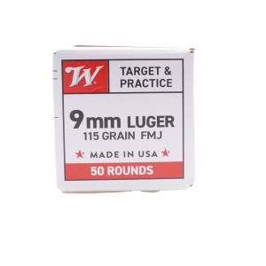 Winchester Ammuntion, 9×19mm Parabellum, 115 GR, FMJ [50]