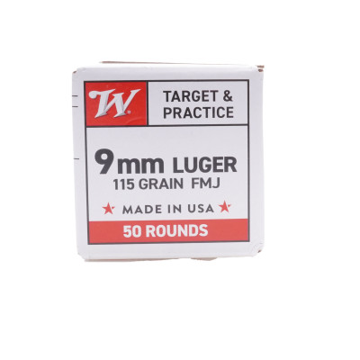 Winchester Ammuntion, 9×19mm Parabellum, 115 GR, FMJ [50]