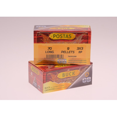 GB Ammunition, 12-Gauge, 34 Gauge, #SG (3X3) Buckshot [10]