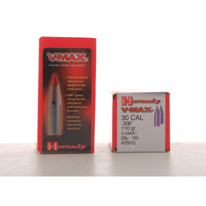 Hornady 30 Cal .308, 110 gr, VMAX, Bullets [100]