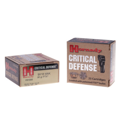 Hornady Ammunition, 9x18mm Makarov, 95 gr, Critical Defence [25]