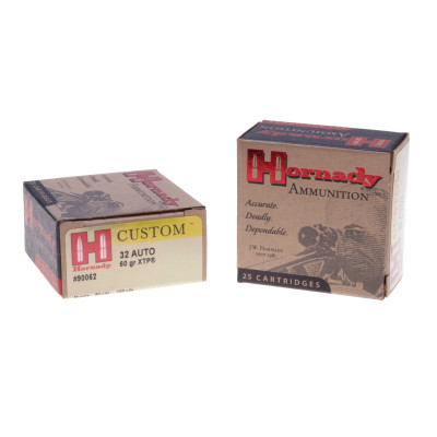 Hornady Ammunition, .32 ACP / 7.65mm, 60 gr, XTP [25]
