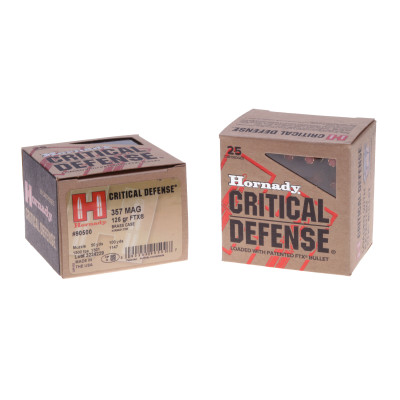 Hornady Ammunition, .357 Magnum, 125 gr, FTX Critical Defense, [25]