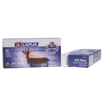 Lapua Ammunition, .222 Remington, 55 gr, SP [20]
