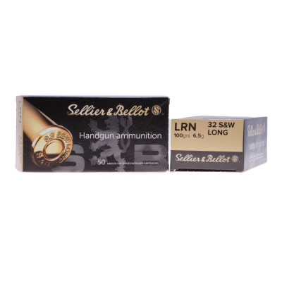 Sellier & Bellot Ammunition, .32 SW Long / 7.65x23mm, 100 gr, LRN [50]