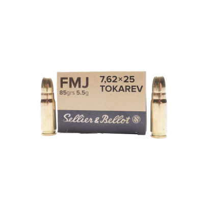 Sellier & Bellot Amminition, 7.62x25 Tokarev, 85 gr, FMJ, [50]