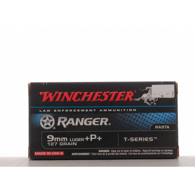 Winchester Ammunition, 9×19mm Parabellum Ranger, T Series, 127 gr , +P+ JHP [50]