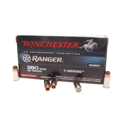 Winchester Ammunition, .380 ACP / 9mm Short, 95 gr, T Series, [50]