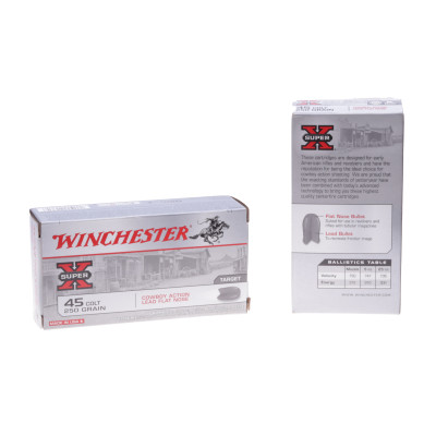 Winchester Ammunition, .45 Colt, 250 gr, RN Lead, Cowboy [50]