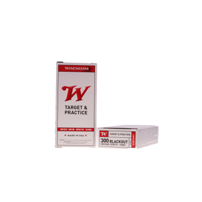 Winchester Ammunition, .300 AAC Blackout, 200 gr, FMJ Open Tip [20]