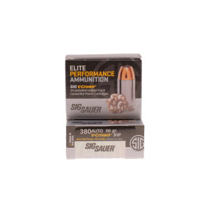 Sig Sauer  Ammunition, .380 ACP / 9mm Short, 90 gr, Elite V-Crown [20]