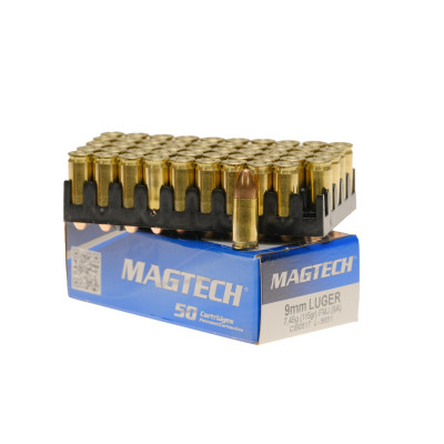 Magtech Ammunition, 9×19mm Parabellum, 115 gr, FMJ  [50] 