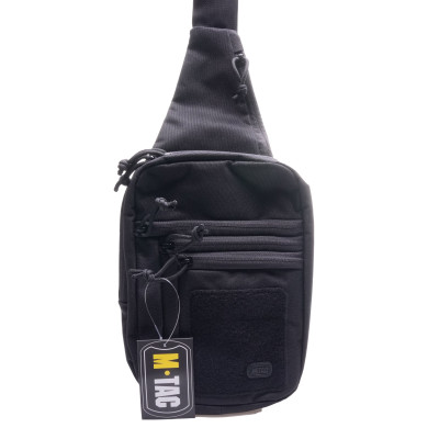 M-Tac EDC Tactical Shoulder Chest Pack With Sling & Loop Panel, Black