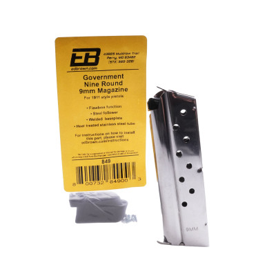 Ed Brown 9mm Gov't Stainless Steel, 9 Round Magazine