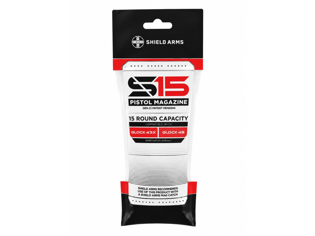 Shield Arms Glock 48 & 43X, S15, Gen2, 15 Round Magazine Shield Arms Glock 48 & 43X, S15, Gen2, 15 Round Magazine