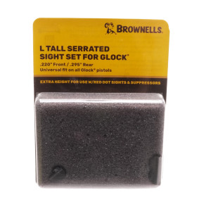 Brownells 1L, Tall Serrated Sight Set For Glock