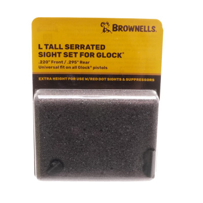 Brownells 1L, Tall Serrated Sight Set For Glock