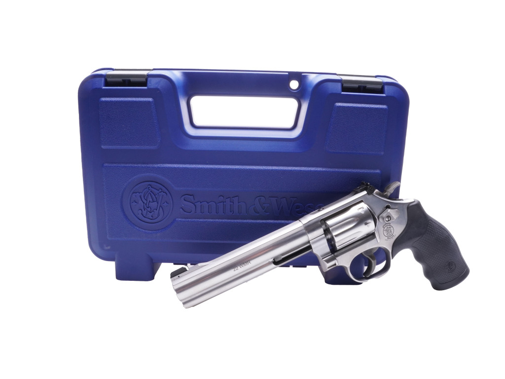 Smith & Wesson Stainless steel K-Frame 6 inch, 22 WMR, 8 Round Smith & Wesson Stainless steel K-Frame 6 inch, 22 WMR, 8 Round
