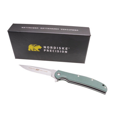 Nordiske Precision RAVN G10 Handle, Folder Knife, Olive 