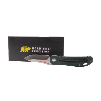 Nordiske Precision Slass G10 Handle, Foldeing Knife, Olive 