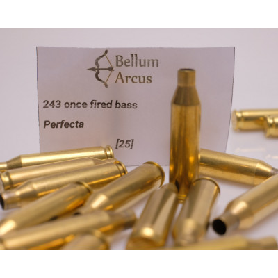Perfecta .243 Once Fired Brass, Each
