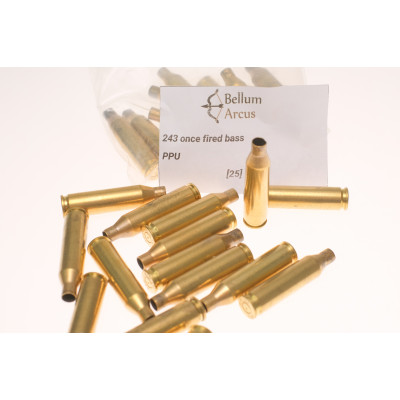 PPU PRVI Partizan .243 Once Fired Brass, Each