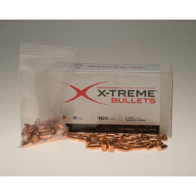 X-Treme Bullets 9×19mm Parabellum, 165 gr, RN, Bullets [100]