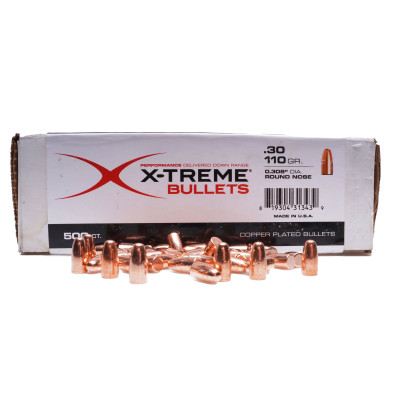 X-Treme Bullets .30 Cal, .308, 110 gr Copper Plated [100]