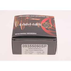 Lehigh 9×19mm Parabellum, 90 gr, Xtreme Defense, Bullet [50]