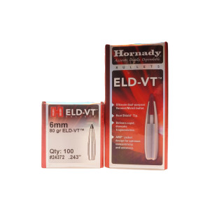 Hornady 6mm, 80 gr, ELD-VT-, Bullets [100]