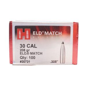 Hornady .30 Cal, 208 gr ELD Bullets [100]