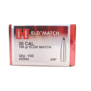 Hornady .30 Cal, 308, 168 gr, ELD Match Bullets [100]