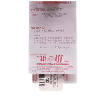 Wolff Gunsprings AR-15/M16 Extractor Spring, 3-pak