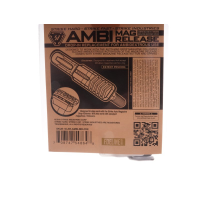 Strike Industries Ambi Magazine Release With FDE Button, Steel