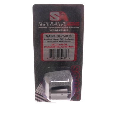 Superlative Arms AR-15 Adjustable Gas Block .750 Clamp On Stainless Steel Matt Finish